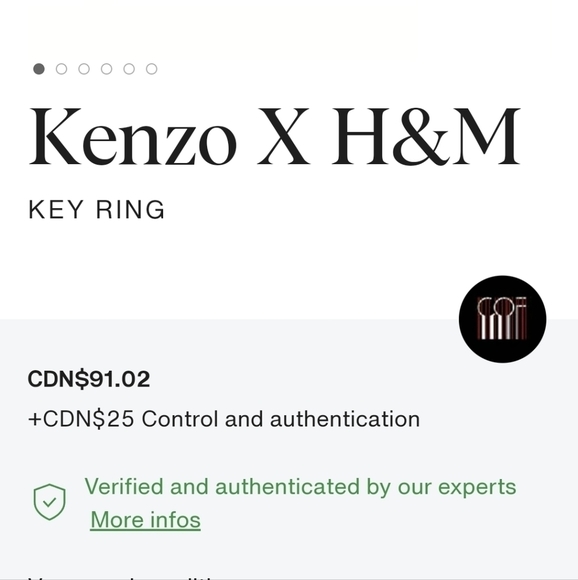 Kenzo X H&M Keychain Tiger Key Ring Keyfob Carabiner Clip - Picture 9 of 9